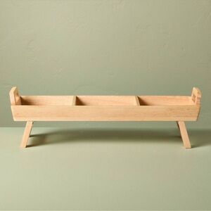 19" Foldable Divided Wood Serving Tray Brown w/ Handles Hearth & Hand Magnolia